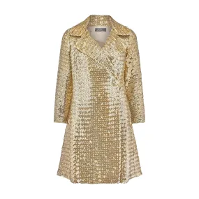 1970s Gold Sequinned Three Quarter Length Jacket