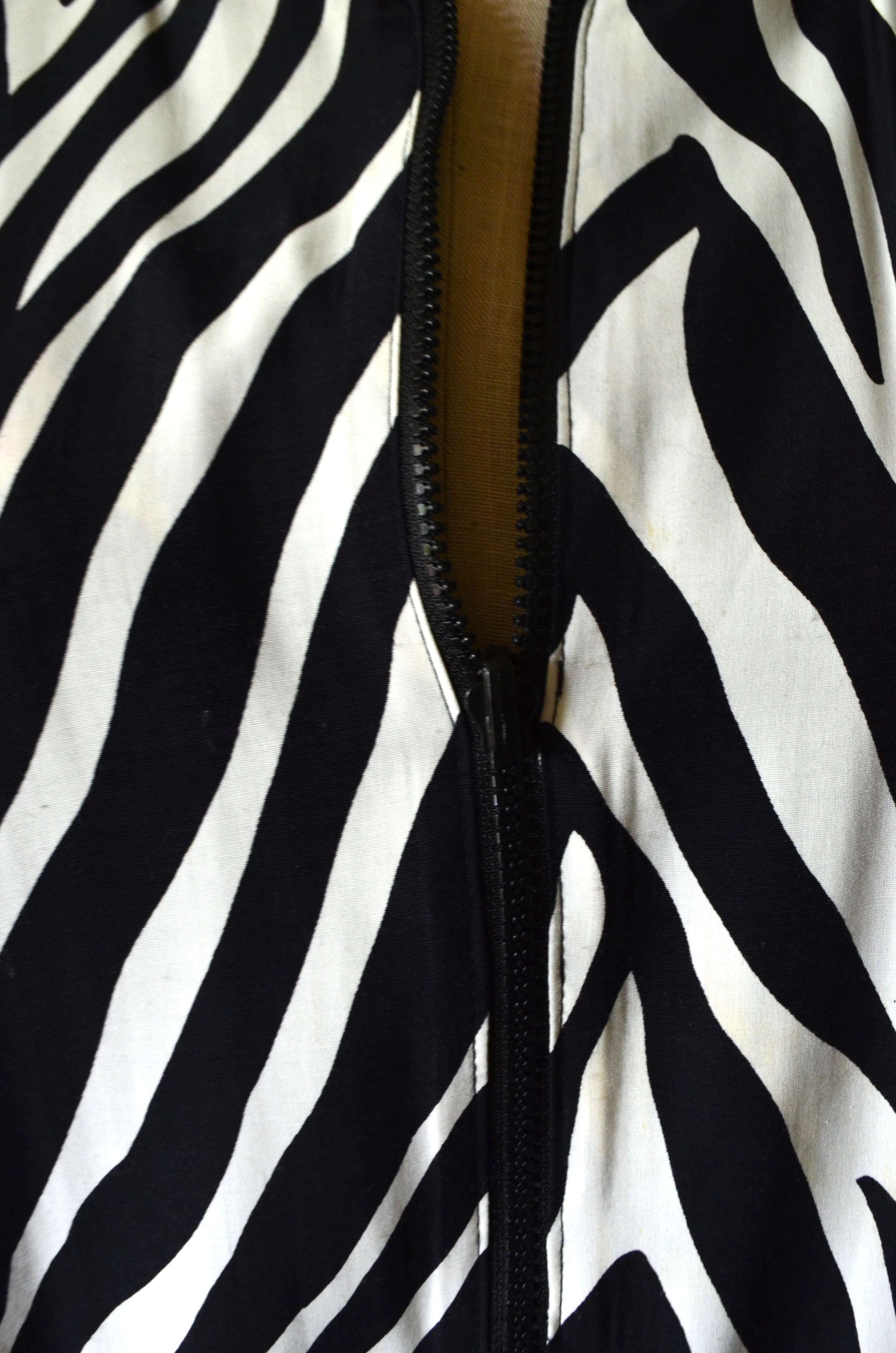 1980S double face zebra safari bomber jacket slouchy Windbreaker Rare Fashion Outwear