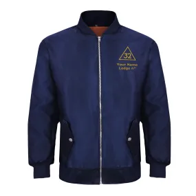 32nd Degree Scottish Rite Jacket -  Nylon Blue Color With Gold Embroidery