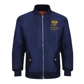 32nd Degree Scottish Rite Jacket -  Nylon Wings Up Blue Color With Gold Embroidery