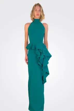 Ah Long Peplum Gown - Jade