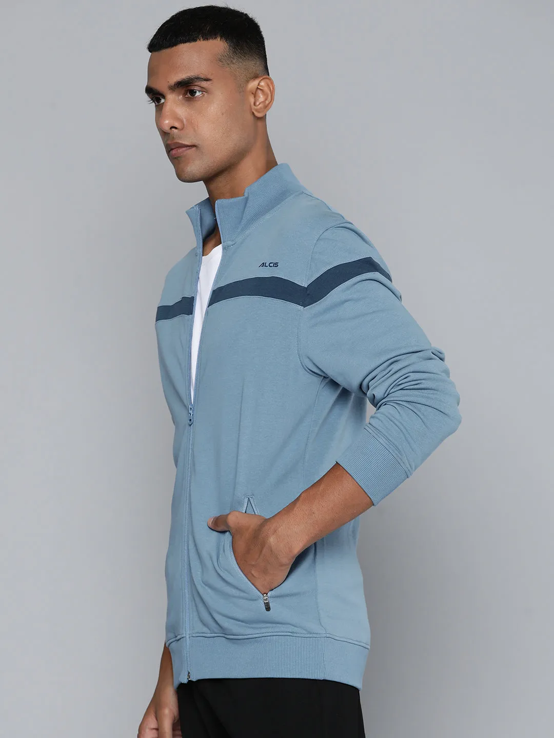 Alcis Men Blue Solid Bomber Jacket