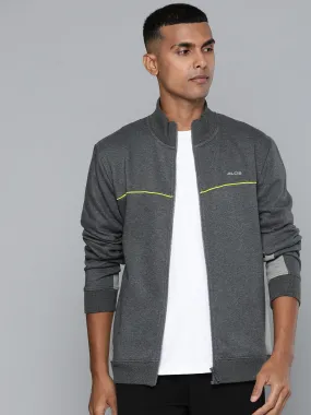 Alcis Men Charcoal Grey Printed Bomber Jacket