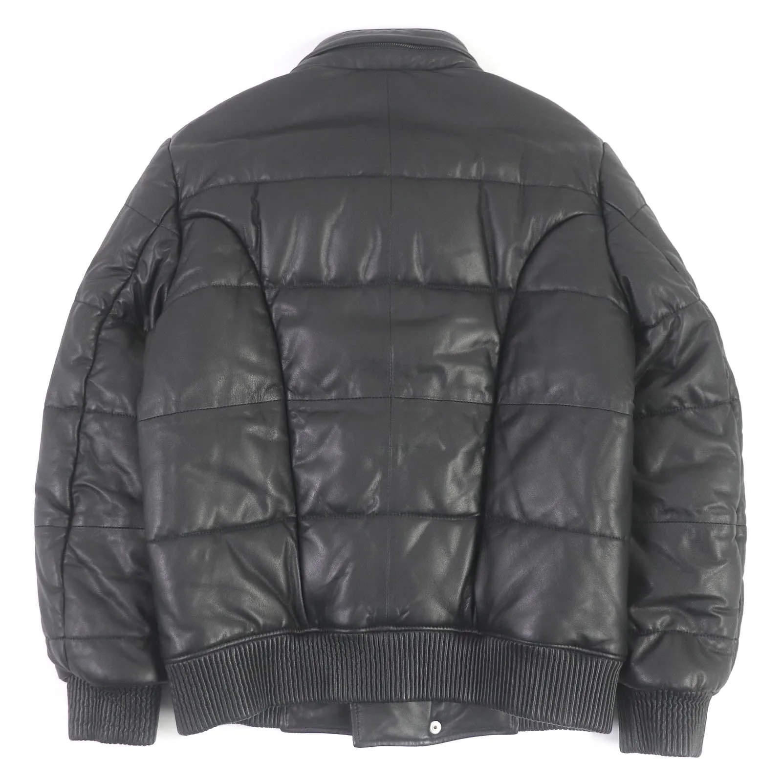 Alexander McQueen Lamb Leather Bomber Jacket Black