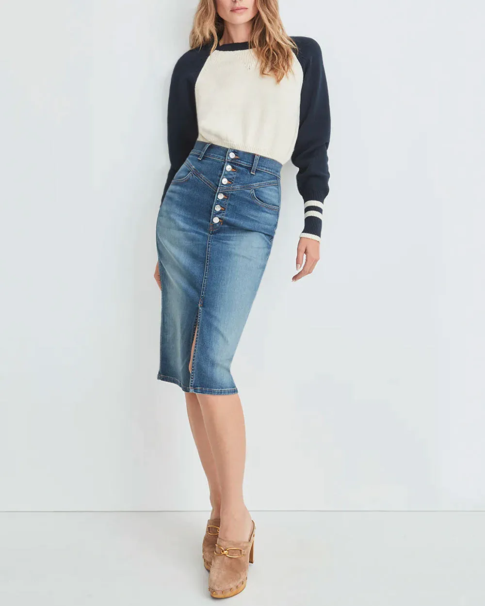 Astro Herron Denim Midi Skirt