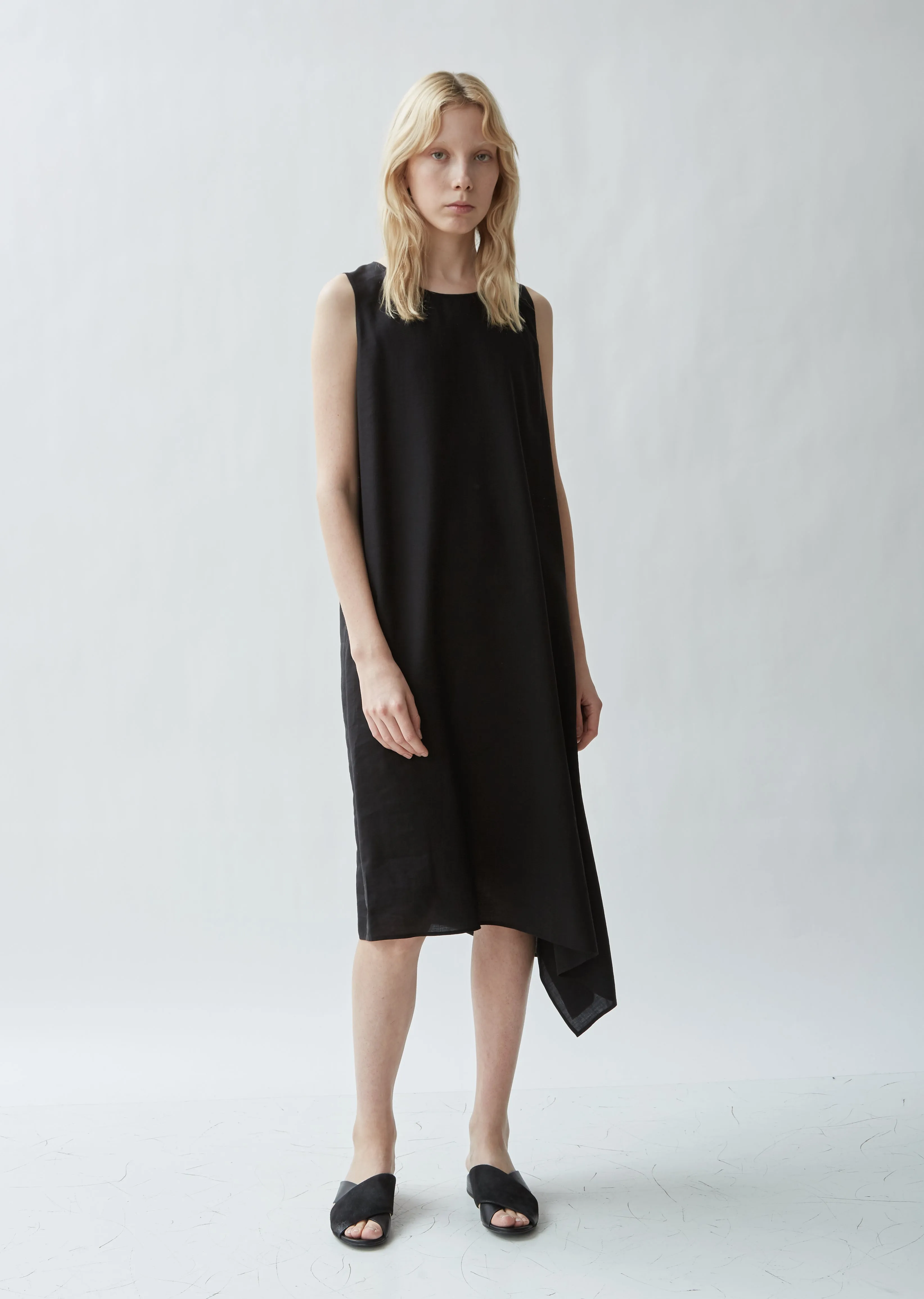 Asymmetrical Sleeveless Cape Dress