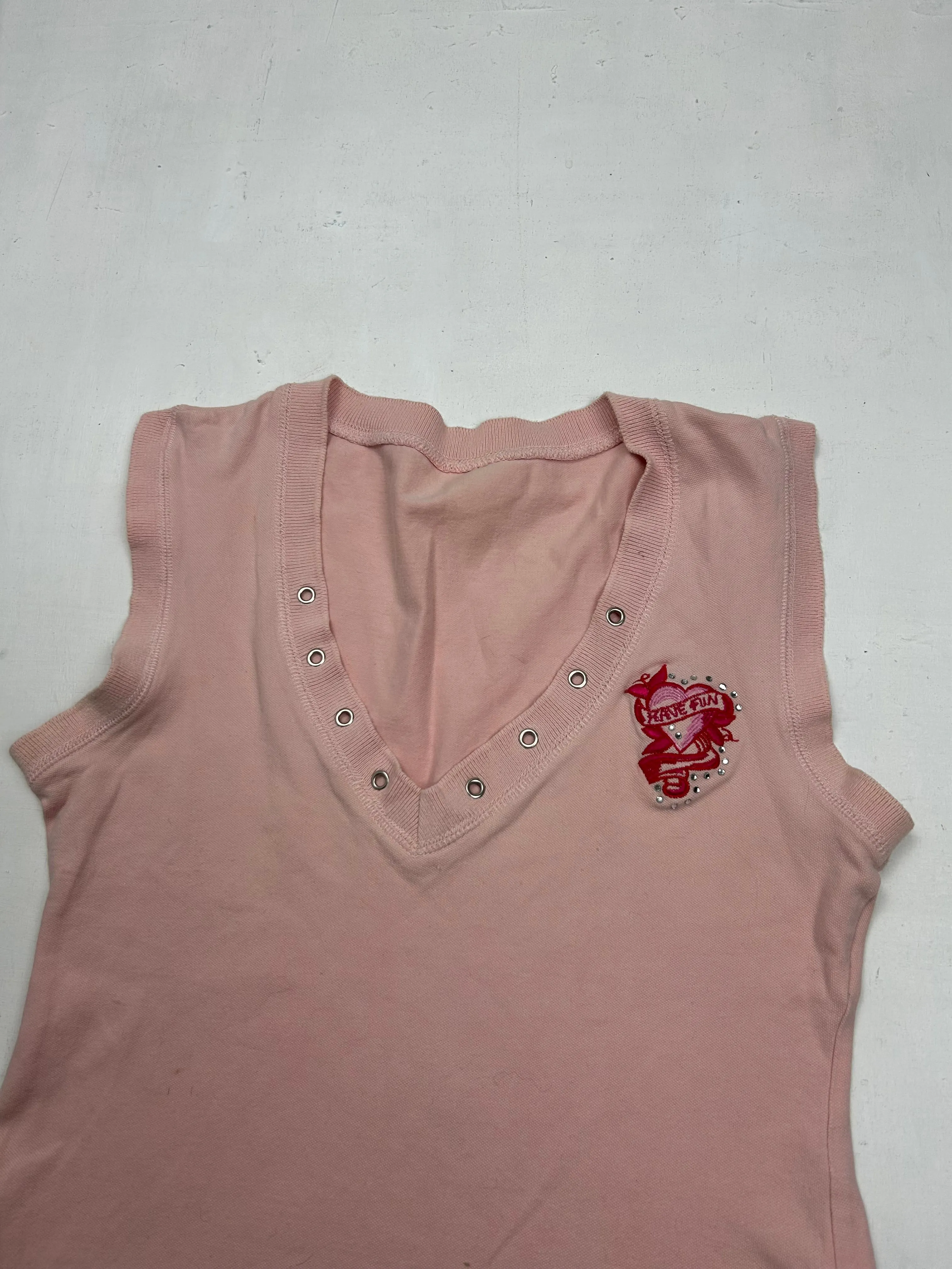 Baby pink logo tank  top (S/M)