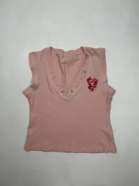 Baby pink logo tank  top (S/M)