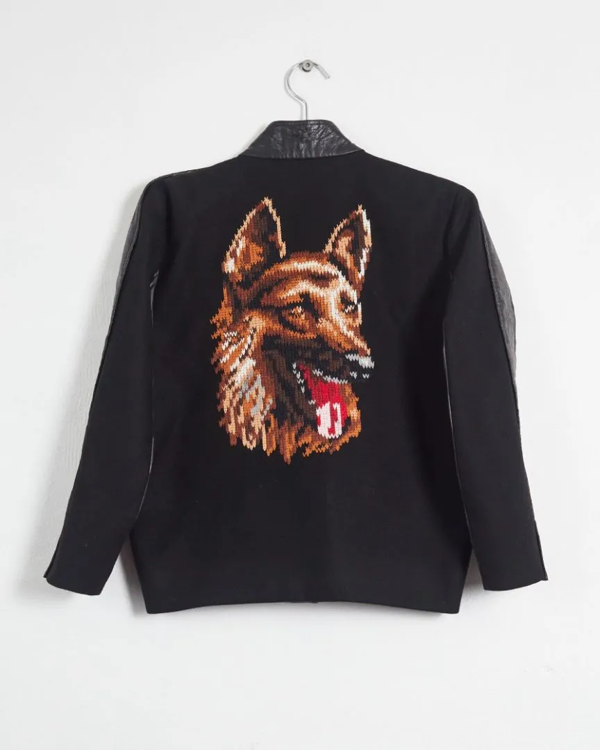 Balenciaga 2012 'german shephard' bomber jacket, black, 6