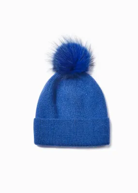 Basic Ribbed Knit Pom Pom Beanie