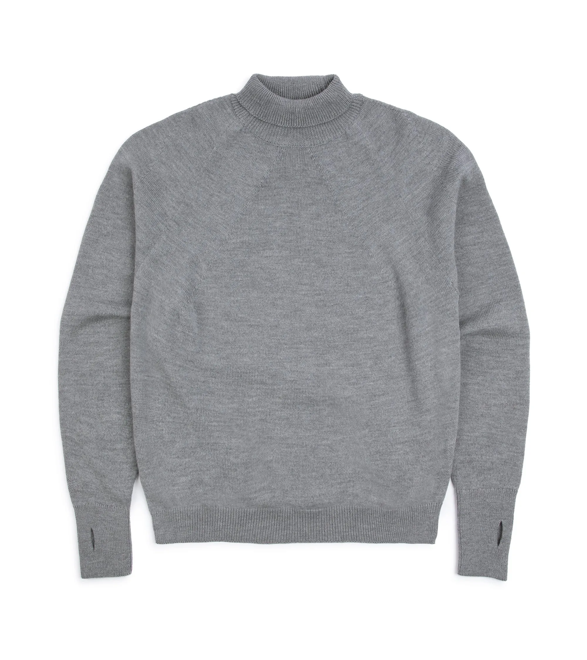 Batoner Light Wool Signature Turtle Neck Sweater: Grey