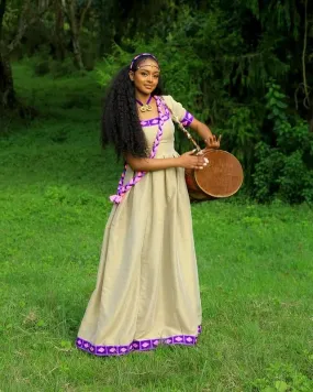 Beautiful Purple Habesha Dress Simple Habesha Kemis for Ashenda