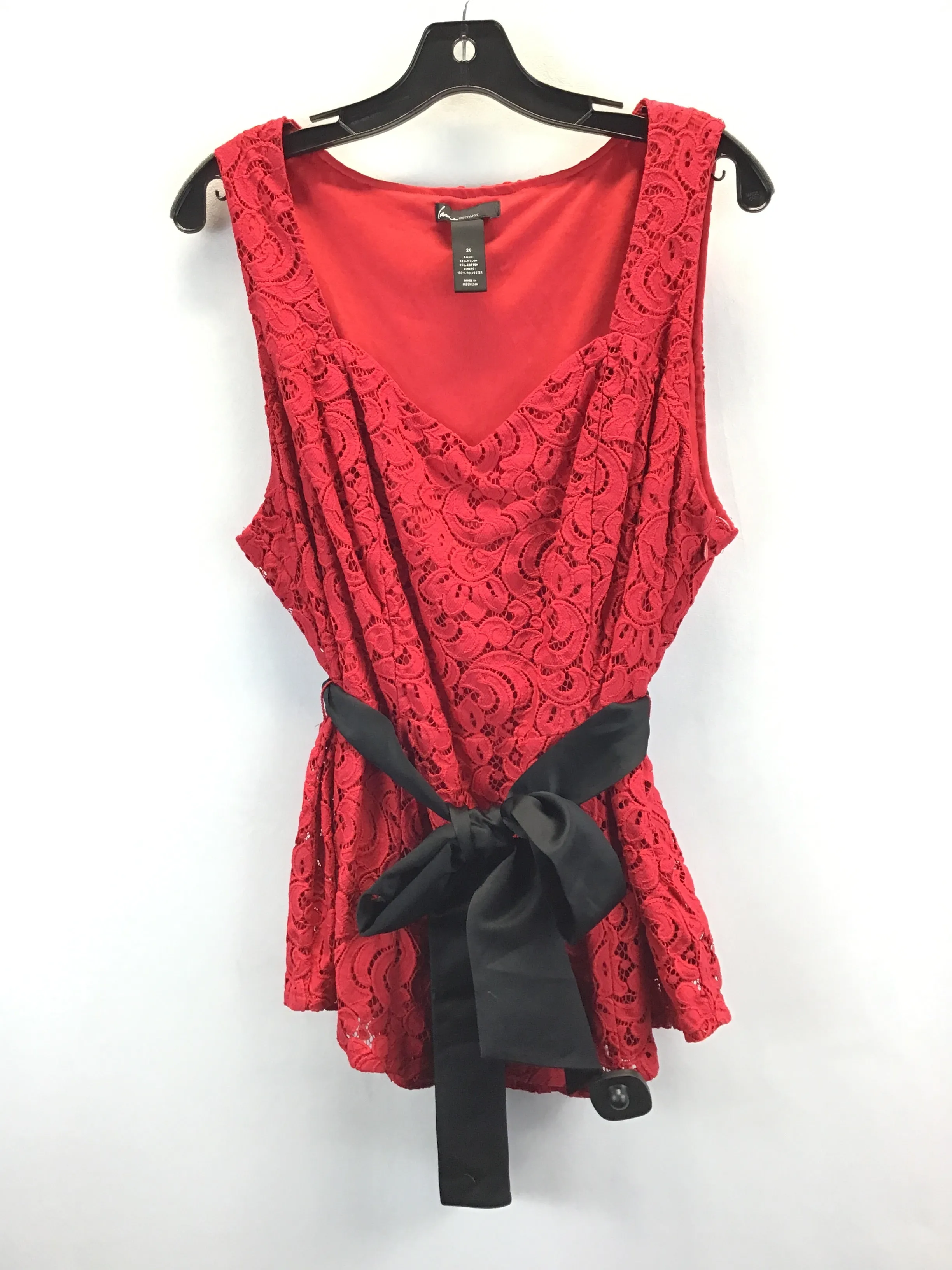 Black & Red Tunic Sleeveless Lane Bryant, Size 20