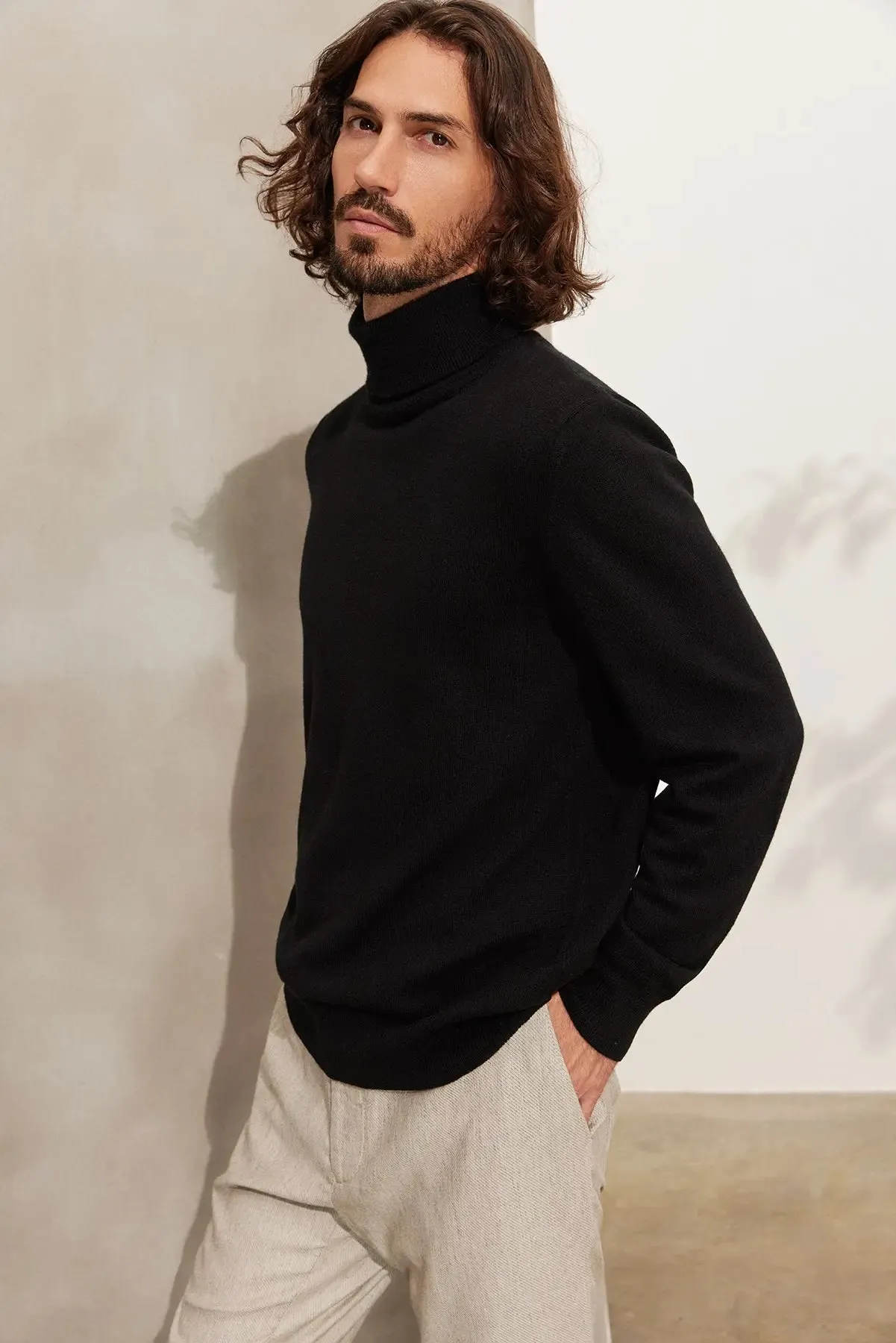 Black Pure Cashmere Men's Sweater