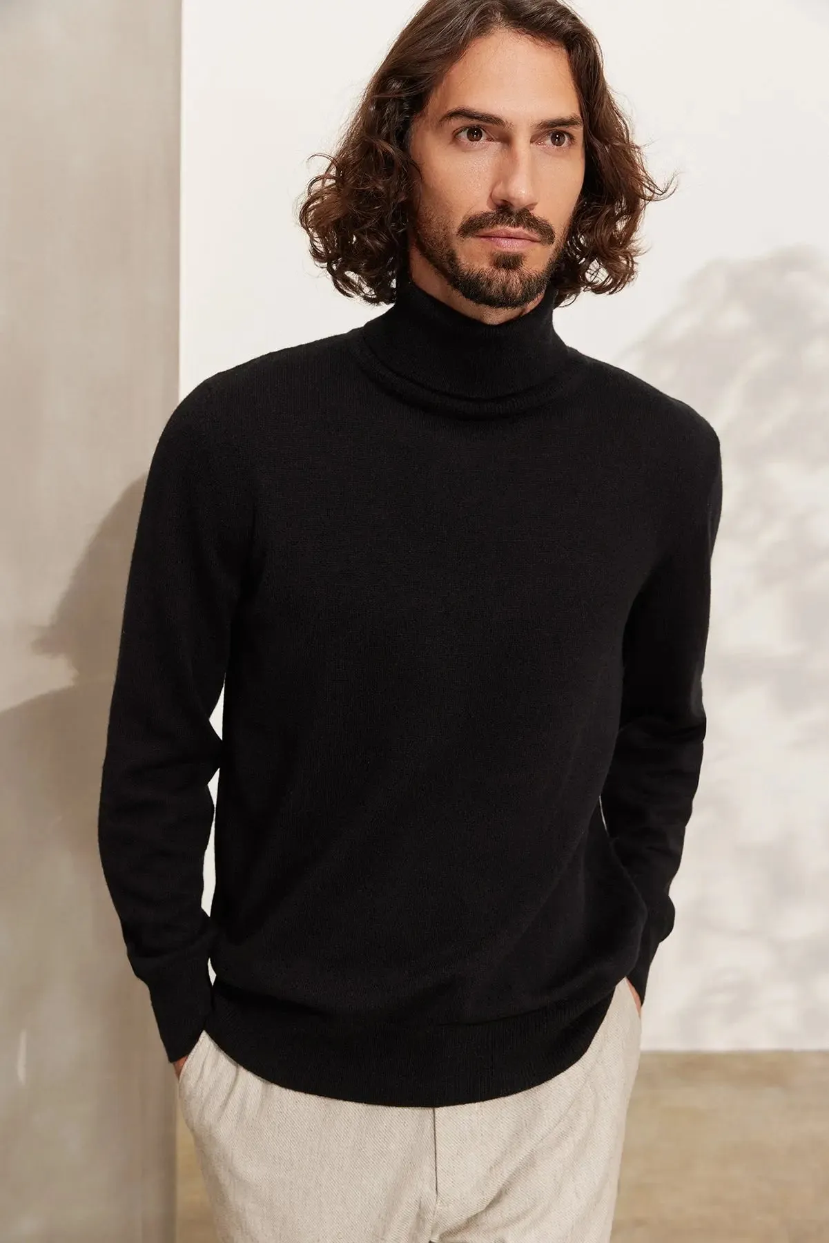 Black Pure Cashmere Men's Sweater