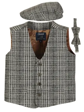 Boy's (8-16) 3pc Tweed Vest Set