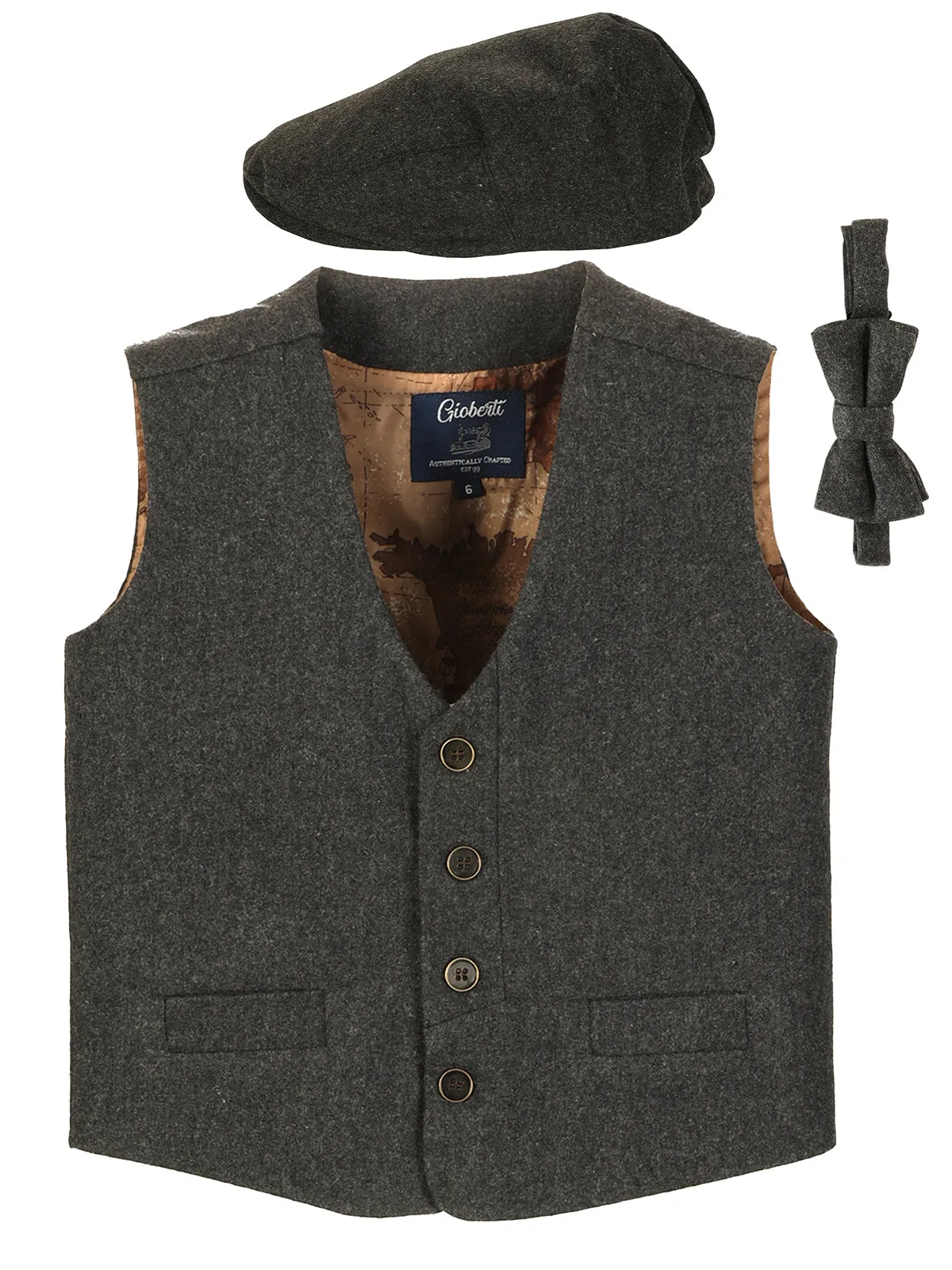 Boy's (8-16) 3pc Tweed Vest Set