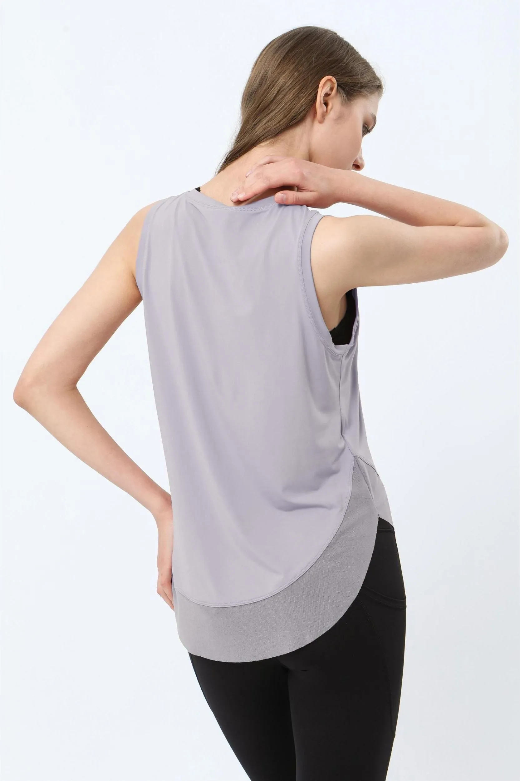 Breathable Mesh Panel Tank Top