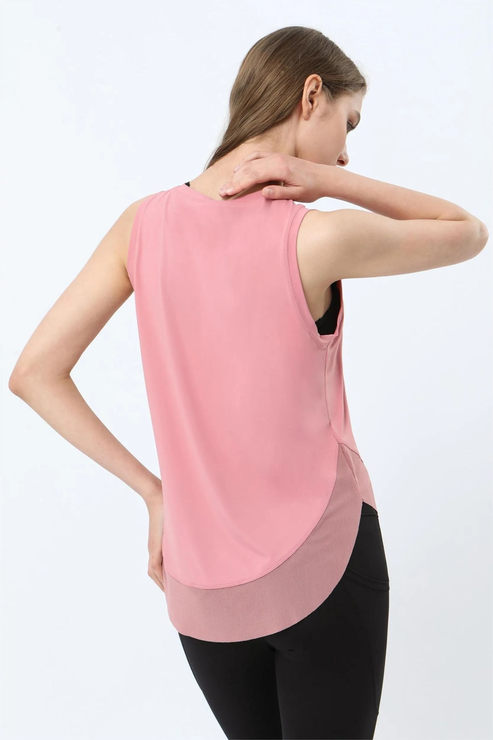 Breathable Mesh Panel Tank Top