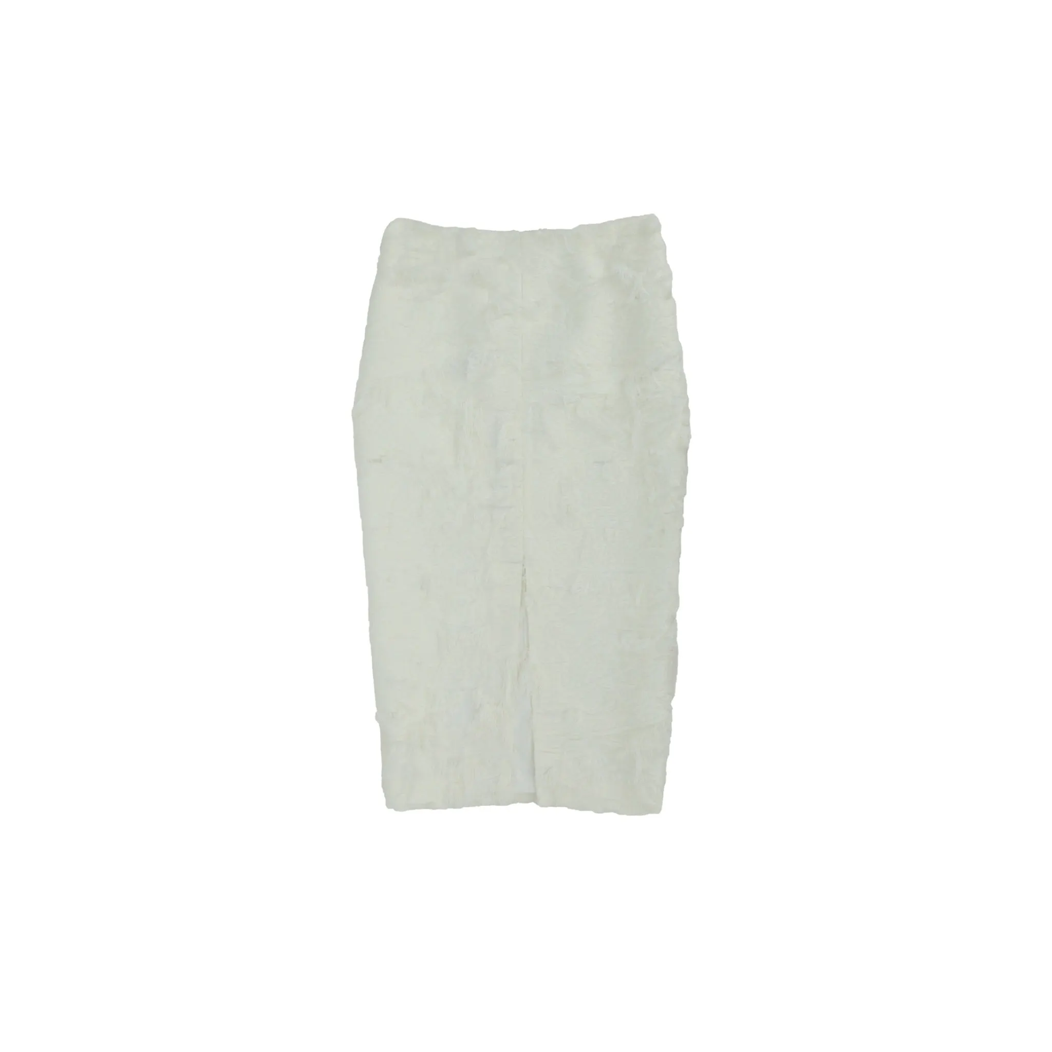 Brushed Jacquard Midi-skirt in White