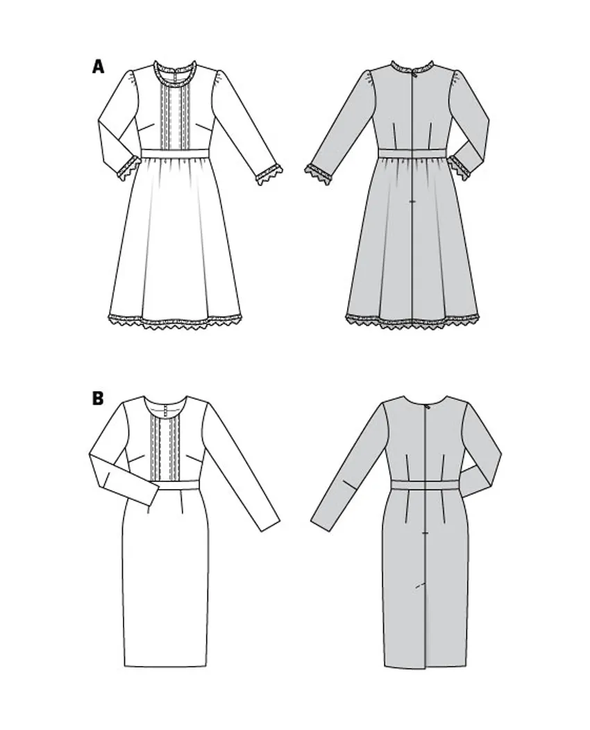 Burda Sewing Pattern 5983 Misses' Dress with Wide or Narrow Skirt