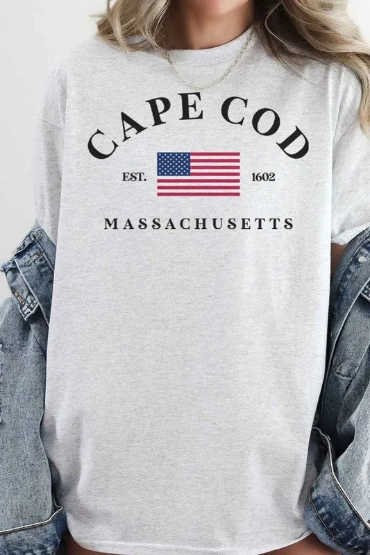 CAPE COD MASSACHUSETTES OVERSIZED GRAPHIC TEE