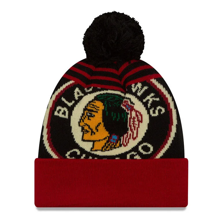 Chicago Blackhawks Youth Retro Logo Whiz Knit Hat with Pom