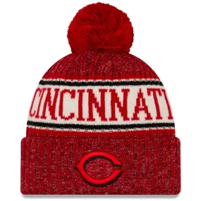 Cincinnati Reds - Red Primary Logo Sport Cuffed Knit Hat with Pom, New Era