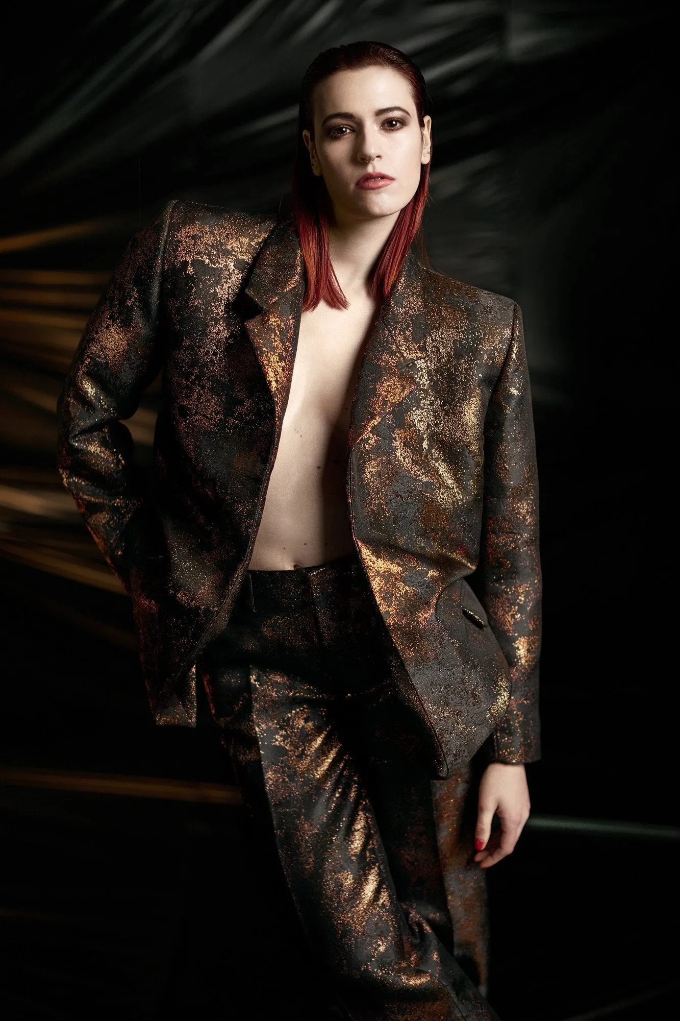 Copper brocade "Dick Tracy" 3-Piece Suit