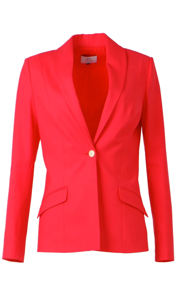 Coral stretch-wool jacket