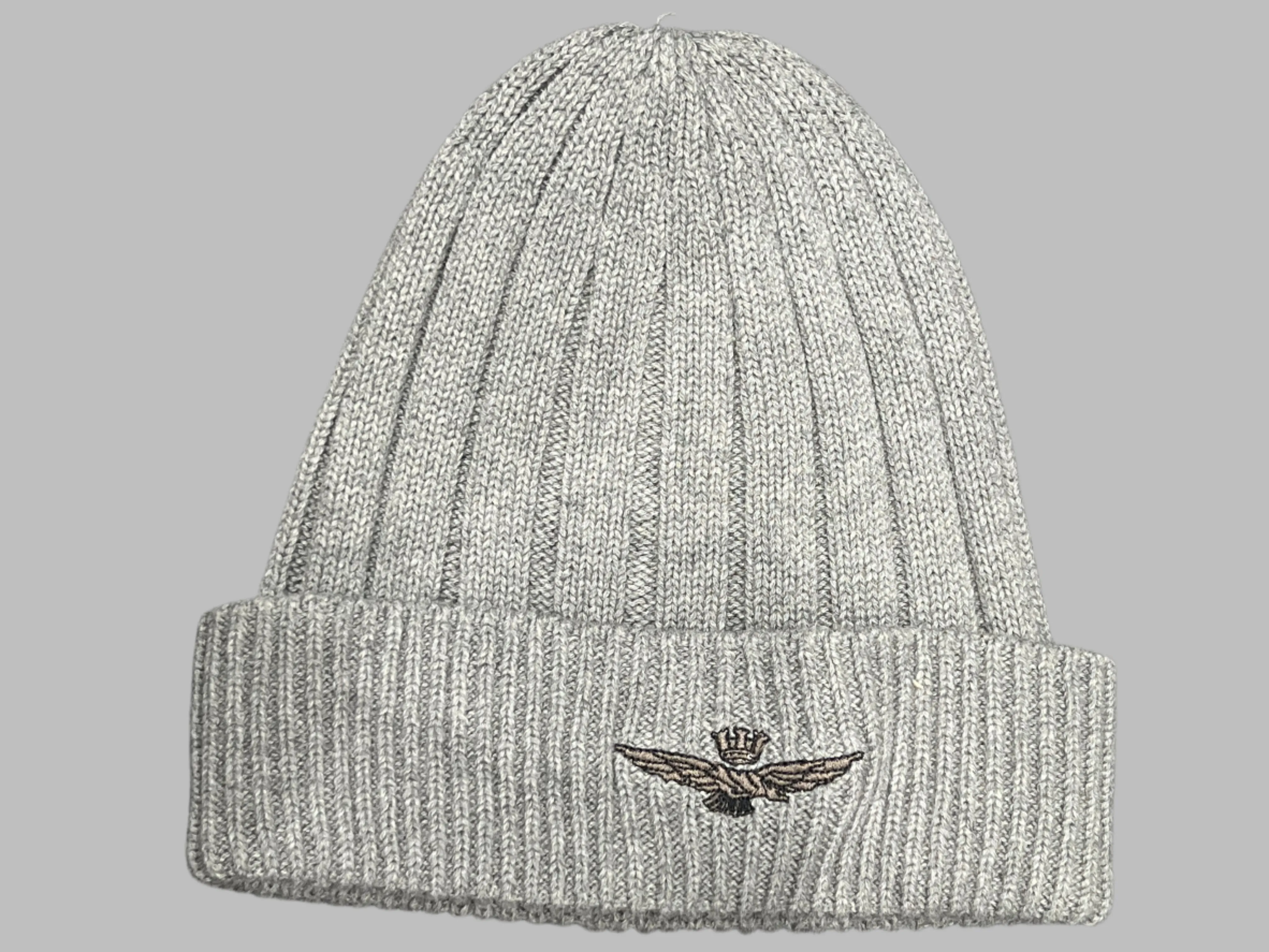 Cotton beanie with embroidered eagle