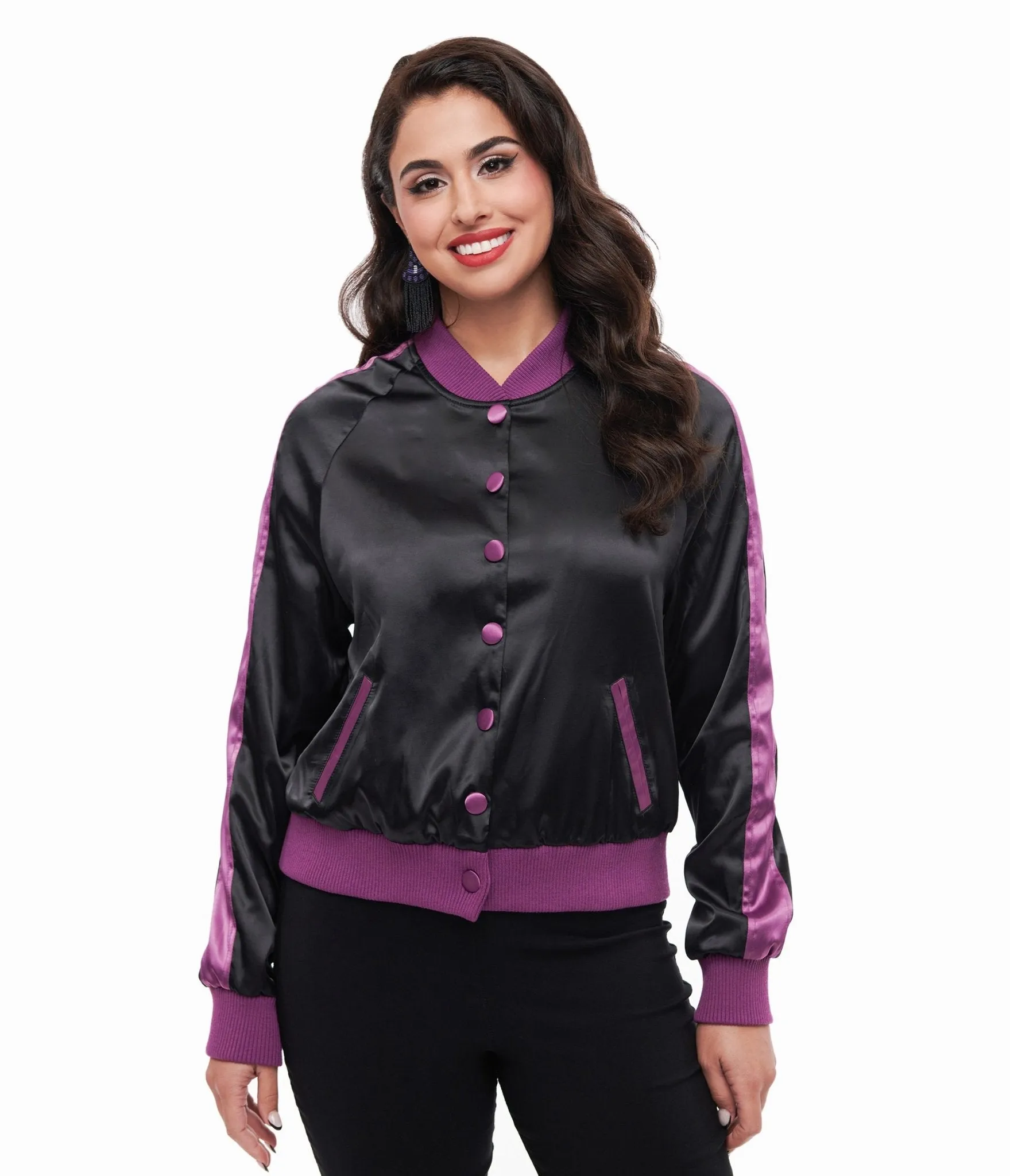 Disney Hocus Pocus Collection by Unique Vintage Purple & Black Hocus Pocus Spell Bomber Jacket