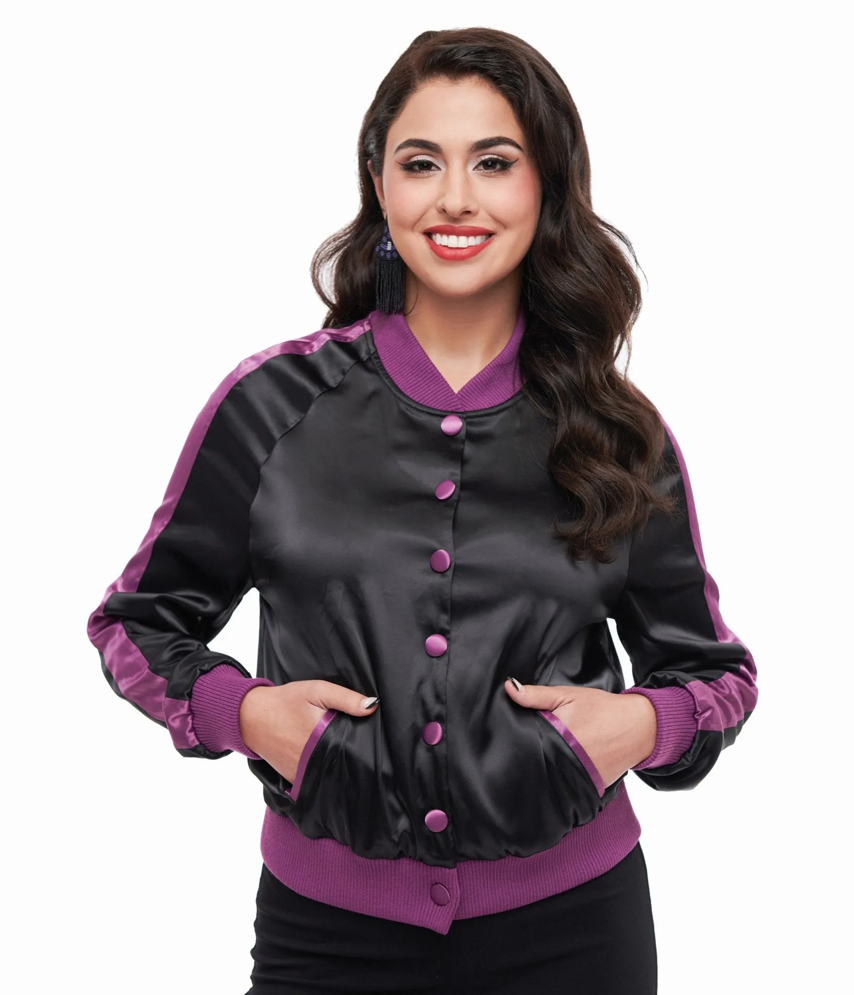 Disney Hocus Pocus Collection by Unique Vintage Purple & Black Hocus Pocus Spell Bomber Jacket