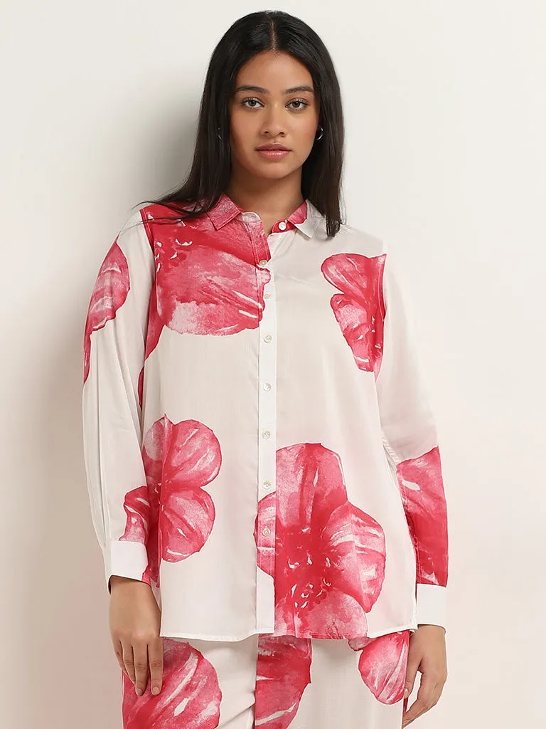 Diza Red Floral Printed Tunic