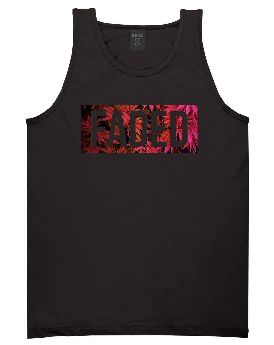 Faded Red and Pink Marijuana Weed Tank Top