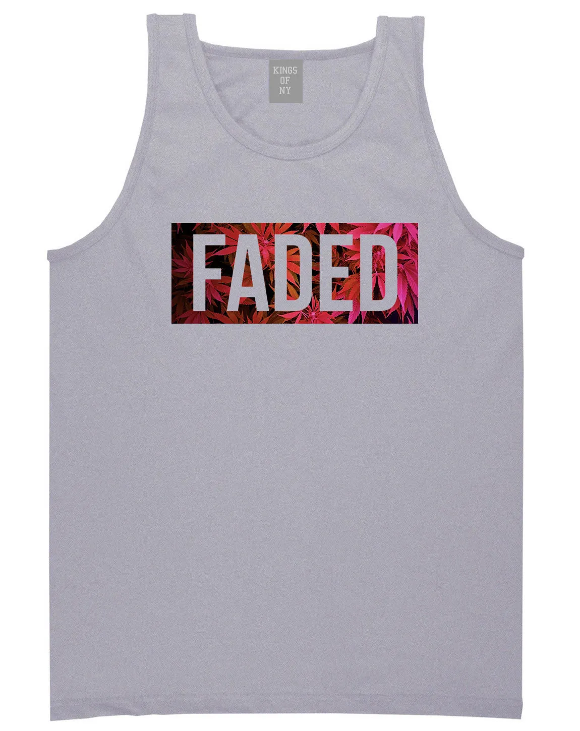 Faded Red and Pink Marijuana Weed Tank Top