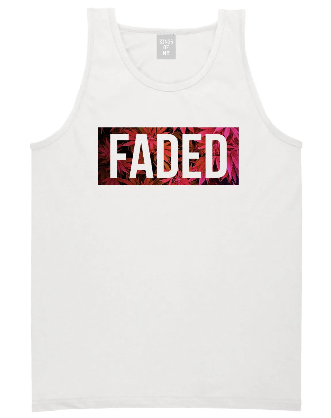 Faded Red and Pink Marijuana Weed Tank Top