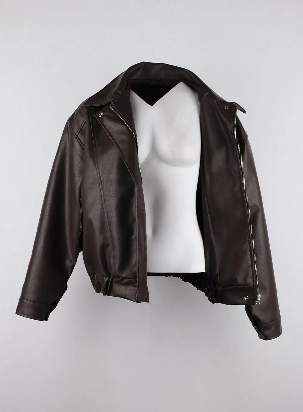 Faux Leather Bomber Jacket CD321