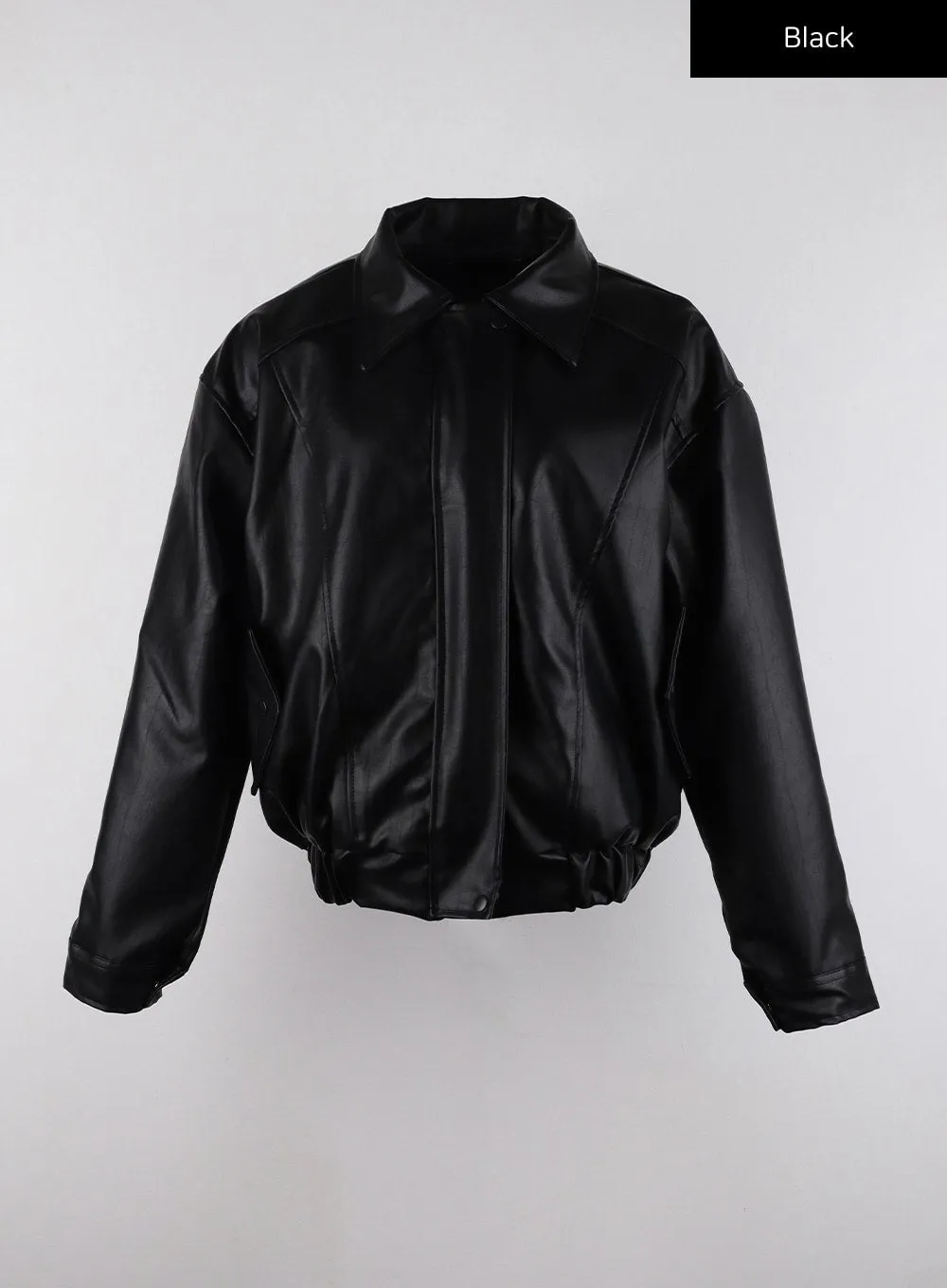 Faux Leather Bomber Jacket CD321