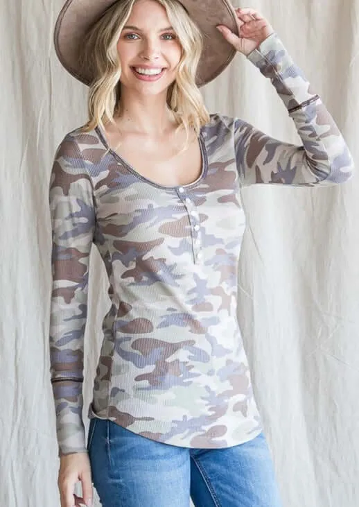 Fitted Fall Base Layer Camo Tee Made in USA