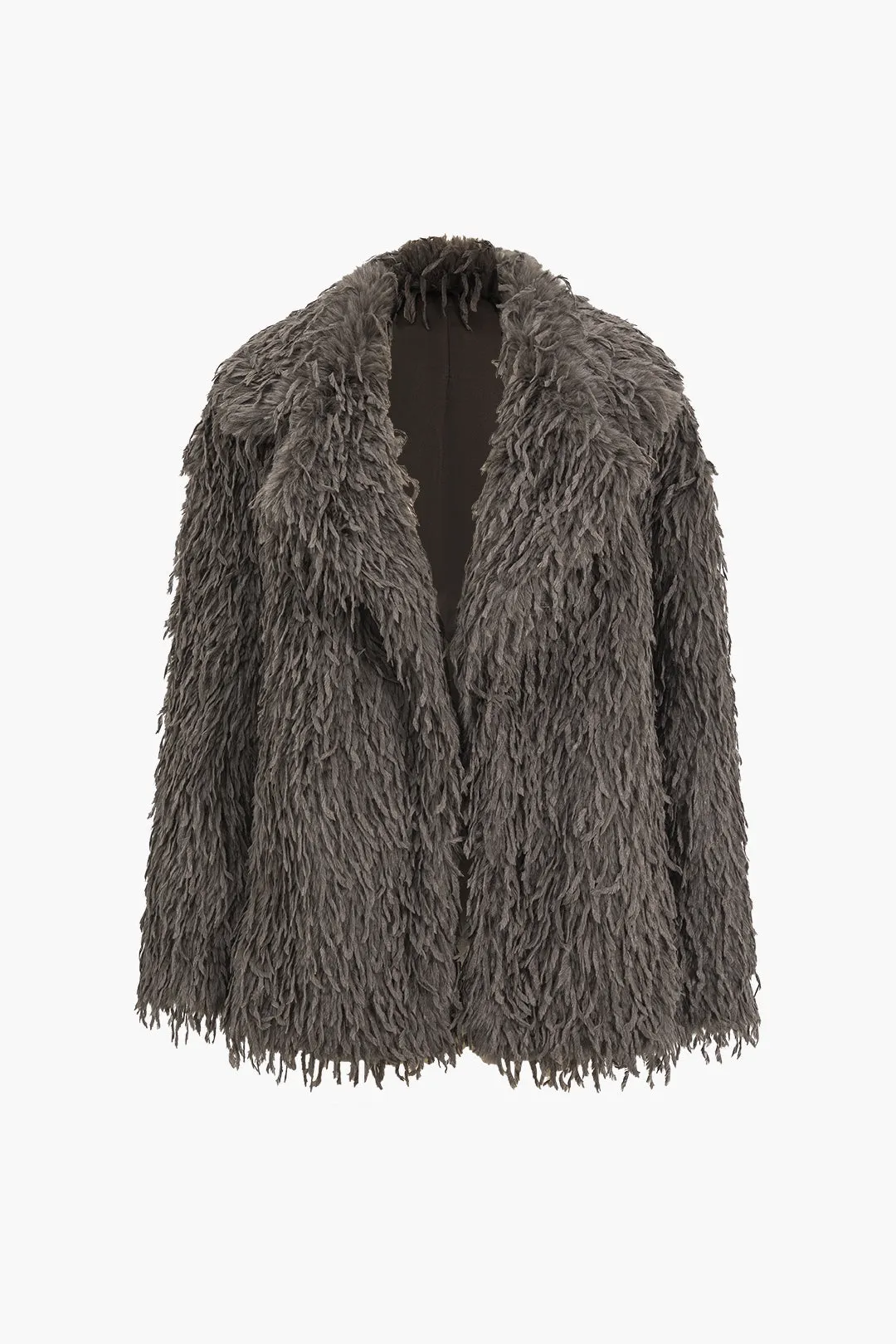 Fringe Faux Fur Coat