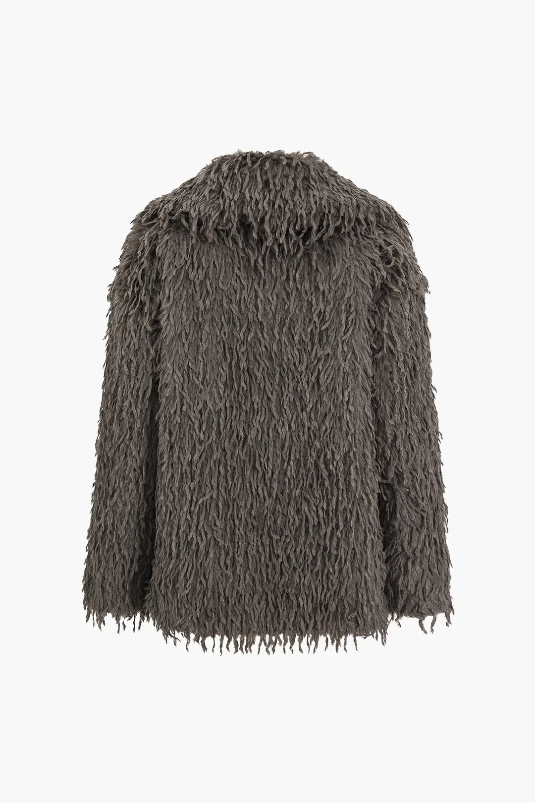 Fringe Faux Fur Coat