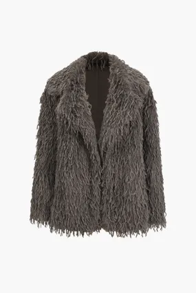 Fringe Faux Fur Coat