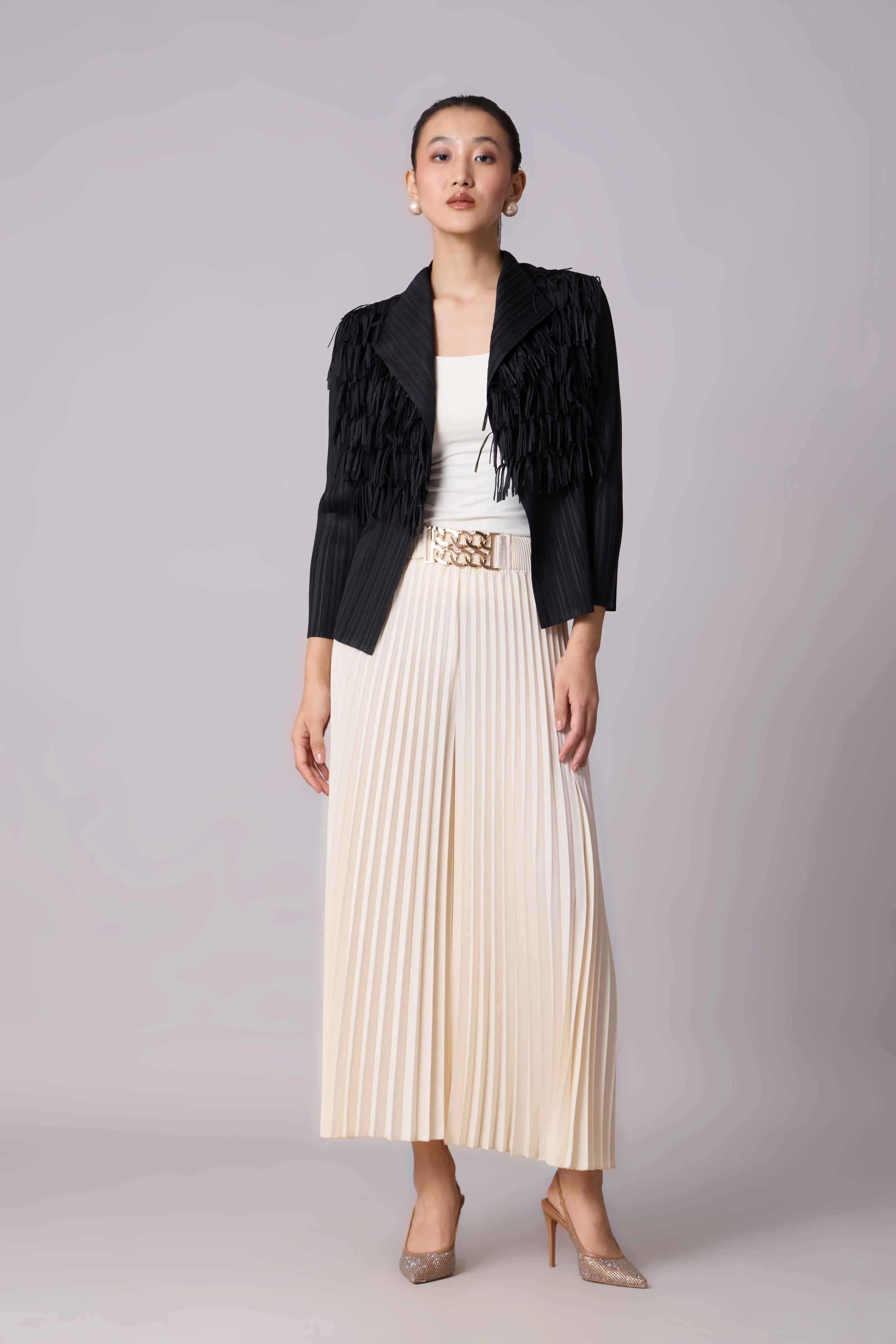 Gisa Fringed Jacket - Black