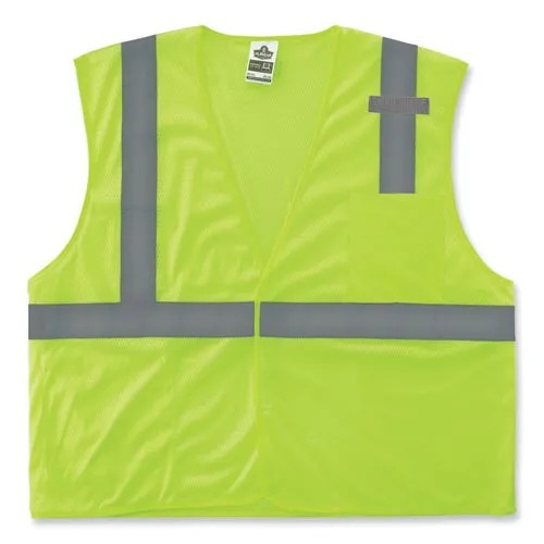 Glowear 8210hl-s Single Size Class 2 Economy Mesh Vest, Polyester, 2x-large, Lime, Ships In 1-3 Business Days