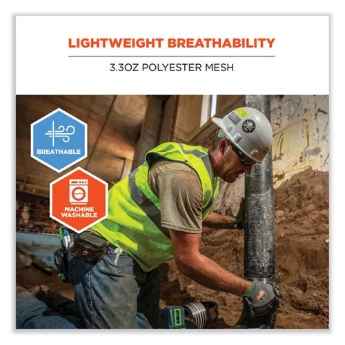 Glowear 8210hl-s Single Size Class 2 Economy Mesh Vest, Polyester, 2x-large, Lime, Ships In 1-3 Business Days