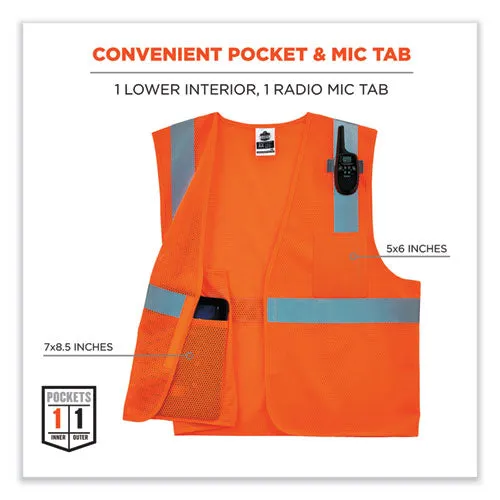 Glowear 8210hl-s Single Size Class 2 Economy Mesh Vest, Polyester, 5x-large, Orange, Ships In 1-3 Business Days