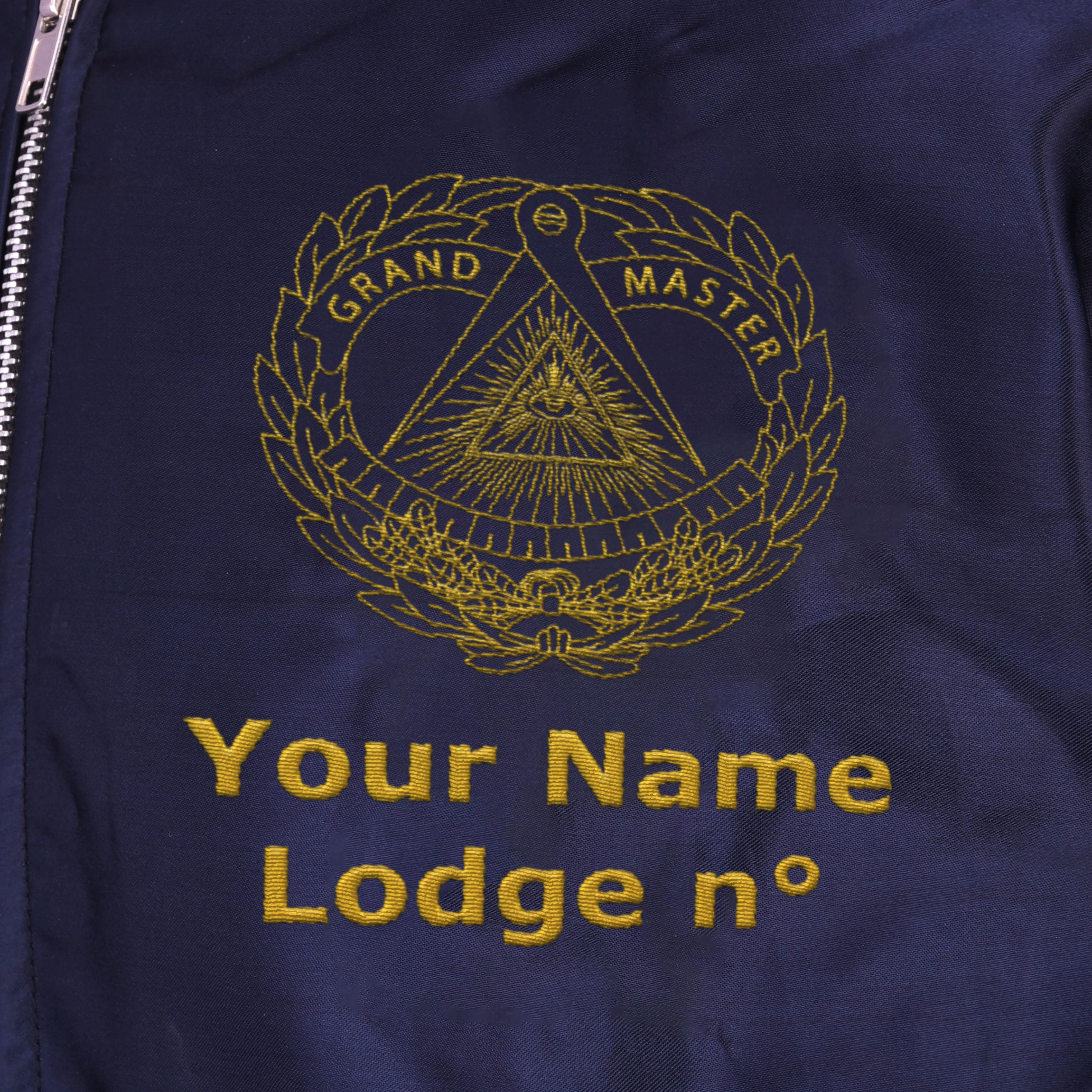 Grand Master Blue Lodge Jacket -  Nylon Blue Color With Gold Embroidery