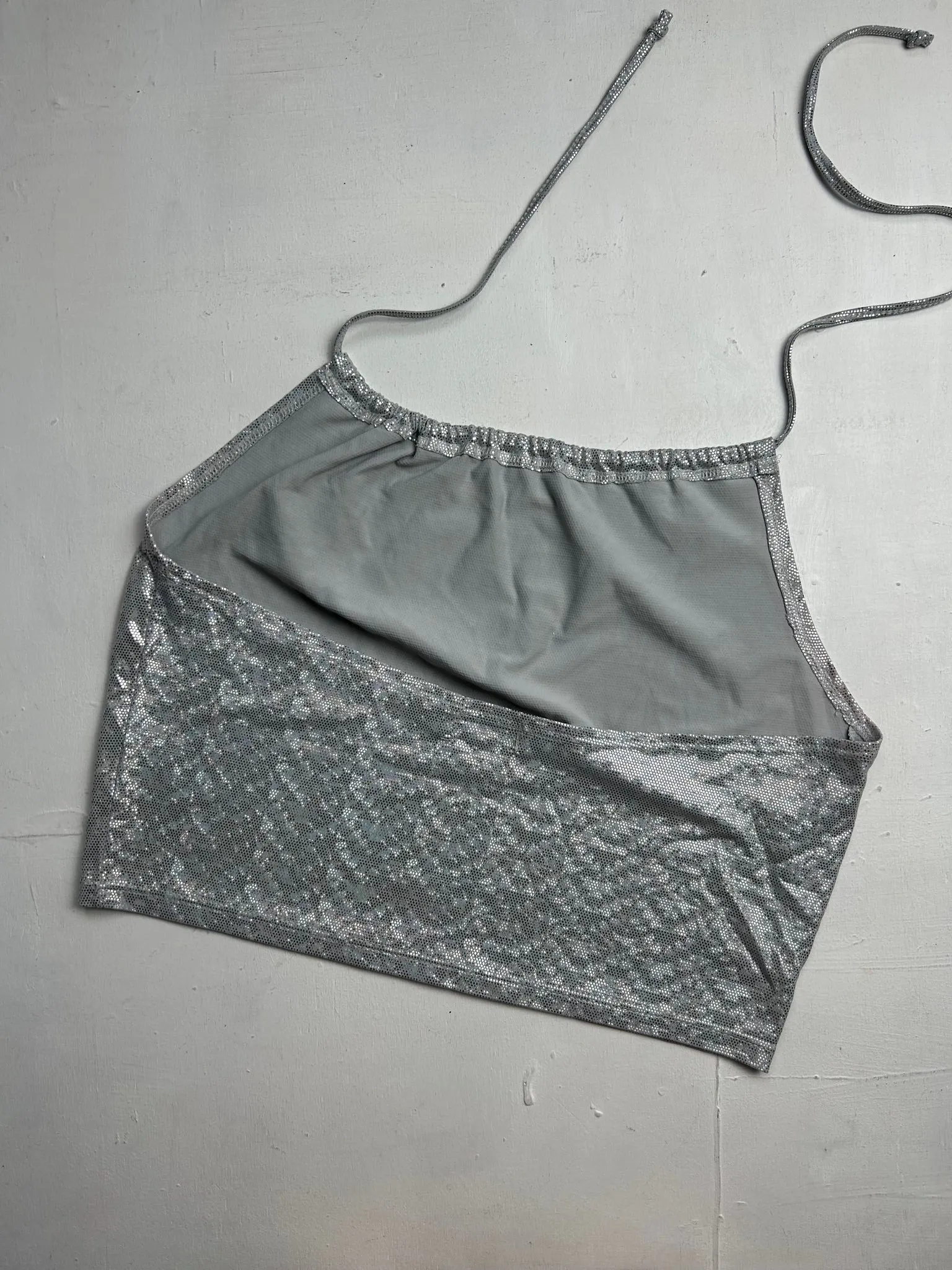 Grey glitters halter top (M/L)