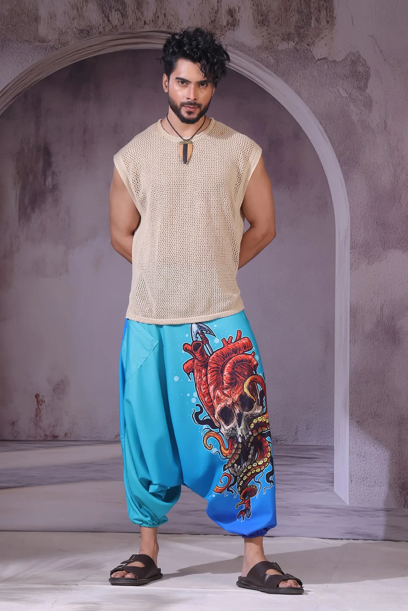 Heart & Skull Unisex Harem Pant